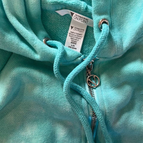 Victoria secret teal cropped 3/4 zip - Picture 2 of 2